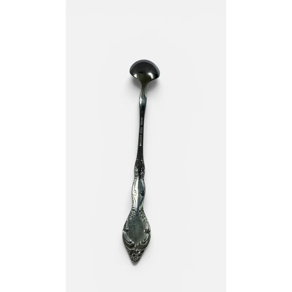 Michael Lloyd Long Handle Floral Scroll Stainless Flatware Iced Tea Spoon Set 3